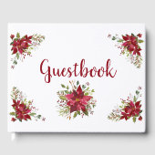 Beauful Red Poinsettias Guestbook Gastenboek (Voorkant)