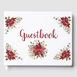 Beauful Red Poinsettias Guestbook Gastenboek