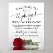Beauful Red Rose Unplugging Wedding Ceremony Poster (Voorkant)