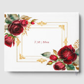Beauful Red Roses Gold Filigree Quinceañera Gastenboek (Achterkant)