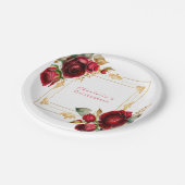 Beauful Red Roses Gold Filigree Quinceañera Papieren Bordje (Gekanteld)