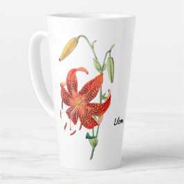 Beauful Red Tiger Lily Floral Coffee Mok