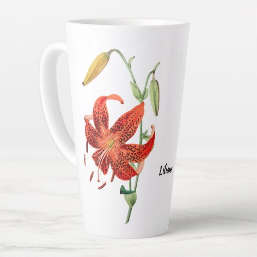 Beauful Red Tiger Lily Floral Coffee Mok (Linkerhoek)