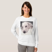 Beauful Regal White Labrador Mix Dog Grey T-Shir T-shirt (Voorkant volledig)