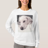 Beauful Regal White Labrador Mix Dog Grey T-Shir T-shirt (Voorkant)