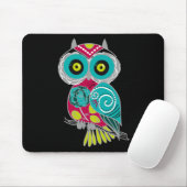 Beauful Retro Colorful Owl Muismat (Met muis)