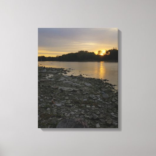 Beauful River Sunrise Canvas Afdruk (Voorkant)