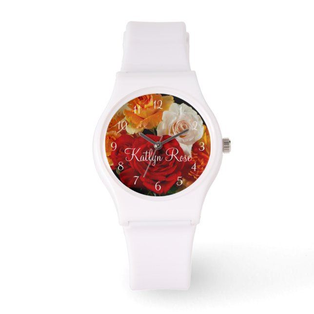 Beauful Rose Bouquet Horloge (Voorkant)