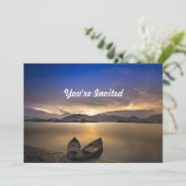 Beauful Rowbots Water Sunrise Foto Birthday Kaart (Staand voorkant)