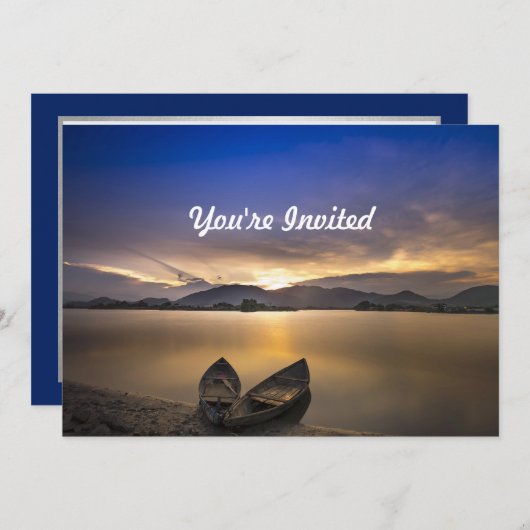 Beauful Rowbots Water Sunrise Foto Birthday Kaart (Voorkant / Achterkant)