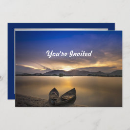 Beauful Rowbots Water Sunrise Foto Birthday Kaart