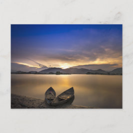 Beauful Rowbots Water Sunrise Foto Briefkaart