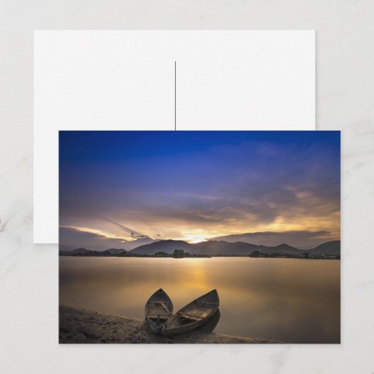 Beauful Rowbots Water Sunrise Foto Briefkaart (Voorkant / Achterkant)
