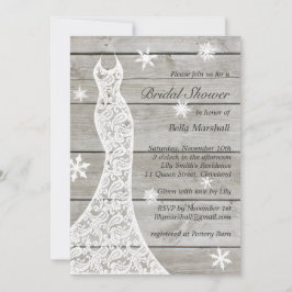 Beauful Rustic Winter Bridal Shower Kaart