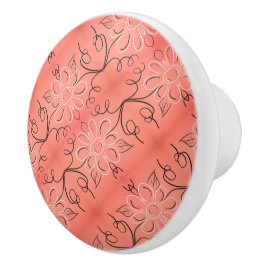 Beauful Rusty Coral Floral Handle Keramische Knop