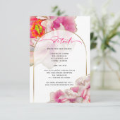 Beauful Scarlet Peony Floral — Kaart met details (Staand voorkant)