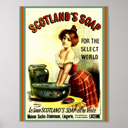 Beauful Scotland's Soap  Lady 1893 copy Poster (Voorkant)