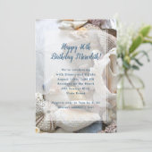 Beauful Seashells Birthday Party Invitation Kaart (Staand voorkant)