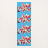 Beauful Shabby Blue Red Lily Floral Yoga Mat (Achterkant)