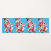 Beauful Shabby Blue Red Lily Floral Yoga Mat (Voorkant (horizontaal))