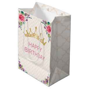 Beauful Shabby Floral Chic Birthday Medium Cadeauzakje