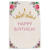 Beauful Shabby Floral Chic Birthday Medium Cadeauzakje (Voorkant)