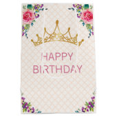 Beauful Shabby Floral Chic Birthday Medium Cadeauzakje (Achterkant)