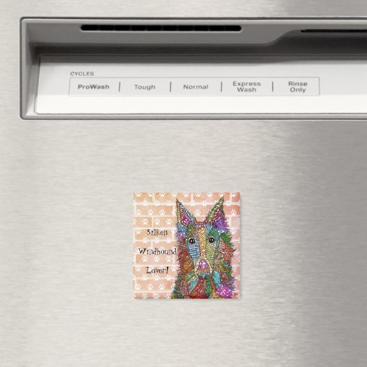 Beauful Silken Windhound Lover Magnet (Insitu (Vaatwasser))