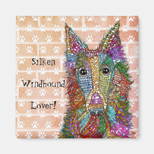 Beauful Silken Windhound Lover Magnet