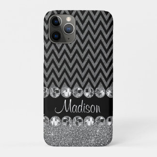 Beauful Silver Chevron Glitter Jewels Elegant Case-Mate iPhone Case