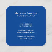 Beauful Sky Blue Floral Mandala Marble Vierkante Visitekaartje (Achterkant)