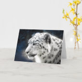 Beauful Snow Leopard-Wenskaart Kaart (Gele Bloem)