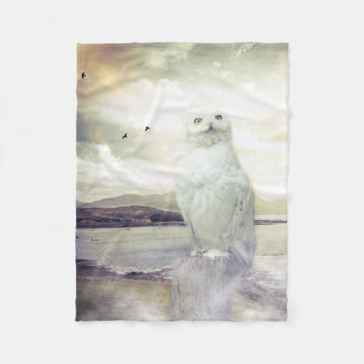 Beauful Snowy Owl Fleece Blanket Deken (Voorkant)