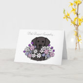 Beauful Soul Black Labrador-illustratie Kaart (Gele Bloem)