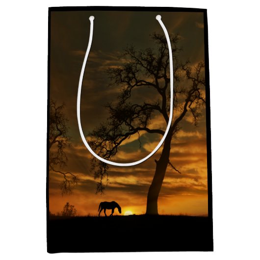 Beauful Southwestern Horse Gift Bag Medium Cadeauzakje (Voorkant)