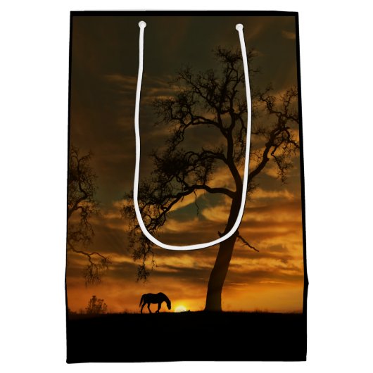 Beauful Southwestern Horse Gift Bag Medium Cadeauzakje (Achterkant)