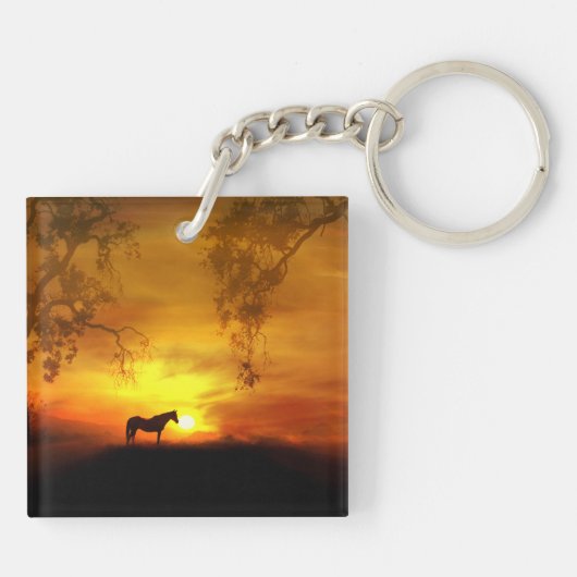 Beauful Southwestern Horse Sleutelhanger (Achterkant)