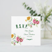 Beauful Spring Flowers Wedding RSVP Kaart (Staand voorkant)