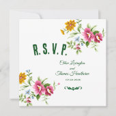 Beauful Spring Flowers Wedding RSVP Kaart (Voorkant)