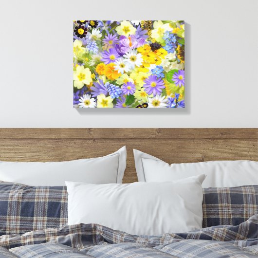 Beauful Spring Flowers Wrapped Canvas (Insitu (Slaapkamer))