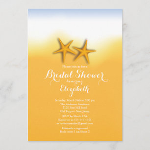 Beauful Starfish Beach Bridal Shower Invitation Kaart