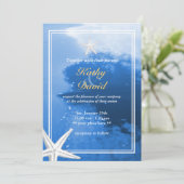 Beauful Starfish Beach Theme Weddenschap Kaart (Staand voorkant)