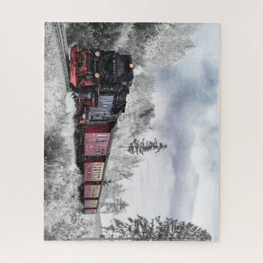 Beauful Steam Locomotive Winter Scene Legpuzzel (Verticaal)