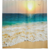 Beauful Summer Beach Sunset Foto Douchegordijn (Voorkant)