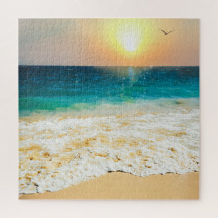 Beauful Summer Beach Sunset Foto Legpuzzel
