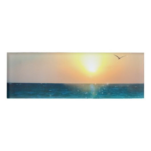Beauful Summer Beach Sunset Foto Naambadge (Voorkant)