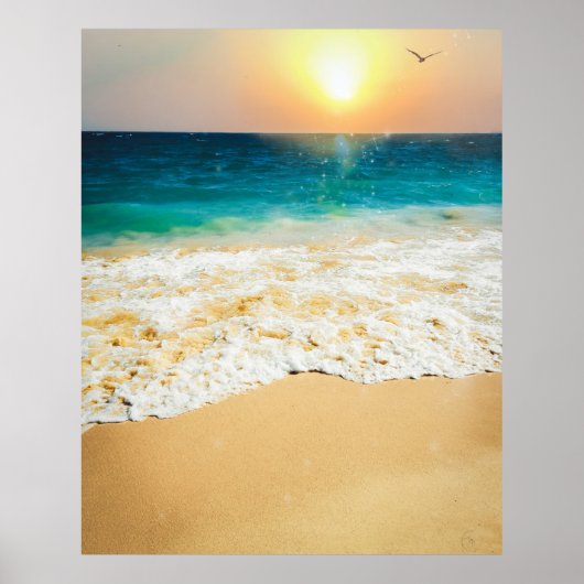 Beauful Summer Beach Sunset Foto Poster (Voorkant)