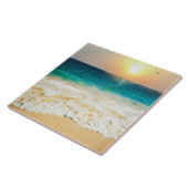 Beauful Summer Beach Sunset Foto Tegeltje (Zijkant)