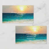 Beauful Summer Beach Sunset Foto Visitekaartje (Voorkant / Achterkant)