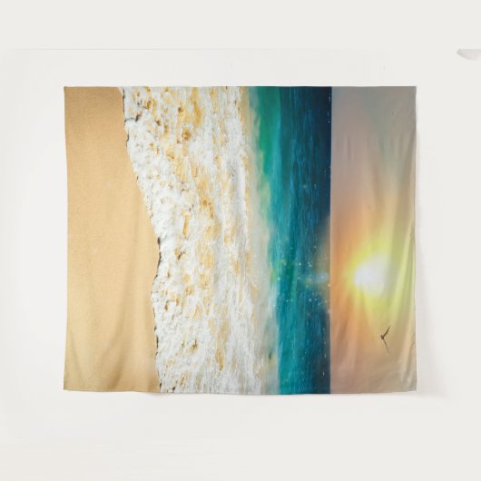 Beauful Summer Beach Sunset Foto Wandkleed (Voorkant (horizontaal))